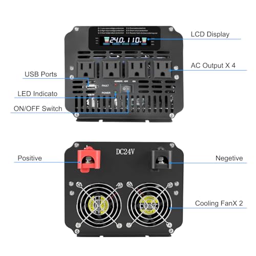 4000 Watt Power Inverter 24V DC to 110V