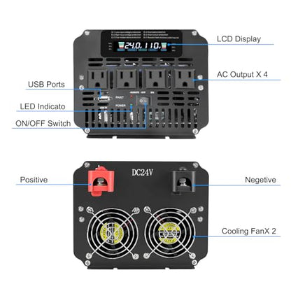 4000 Watt Power Inverter 24V DC to 110V