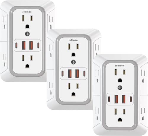 3 Pack Surge Protector Outlet Extender (3 Count)