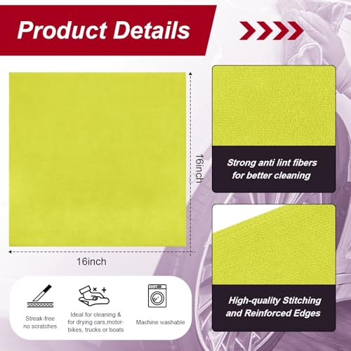 200 Pcs Microfiber Cleaning Cloth 16x16 Inch Microfiber Towels for Car Ultra Absorbent Cleaning Rags Reusable Lint Free Streak Free Detailing Towel for Car Washing Drying Dusting (200 Count)