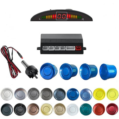 Parking Sensor Kit Backup Sensor Kit Reverse Sensor for Car 20 Color Options for Probes Adjustable Alarm Volume Professional Sensore de Reversa para Carro Safe Driving Assistant（Blue） (4 Count)