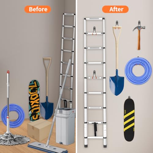 Garage Hooks Heavy Duty Garage Storage Hooks Utility Steel Wall Mount Hanger for Hanging Garden Tools (4 Count)