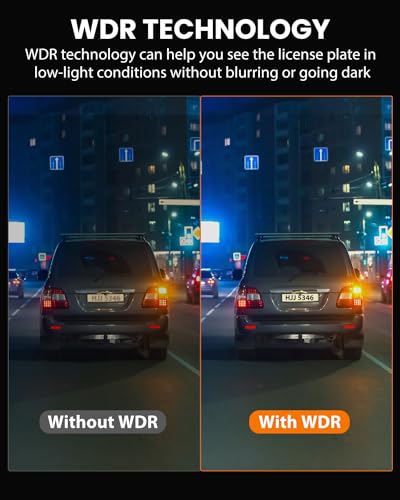 Dash Cam Front Rear 4K