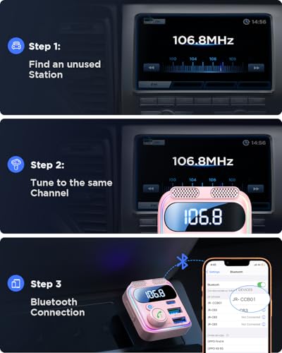 81W Bluetooth 6.0 Car Adapter FM Wireless Radio Transmitter