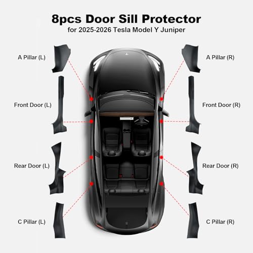 8PCS Door Sill Protector for Tesla Model Y Juniper 2025 2026 5 (8 Count)