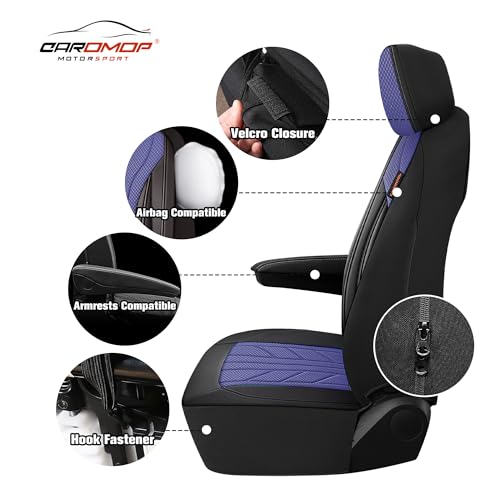 Luxury Faux Leather&Fabric Car Seat Covers Full Set with Breathable 3D Foam Back Support