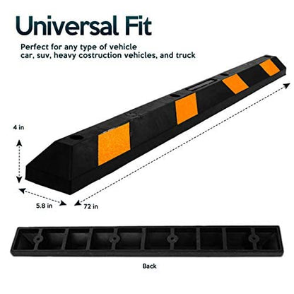 Parking Stopper for Garage Heavy Duty Rubber Parking Curb Stops 72” Garage Parking Stops 10