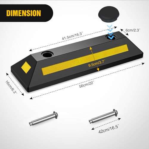 Rubber Parking Curb Wheel Stop for Garages and Driveways