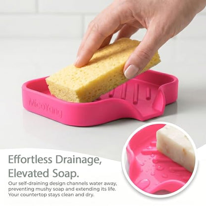 Silicone Soap Dish with Drain Spout