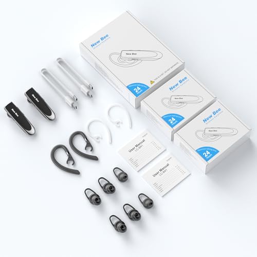2 Pack] Bluetooth Earpiece Wireless Handsfree Headset V5.0 24 Hrs Driving (2 Count)