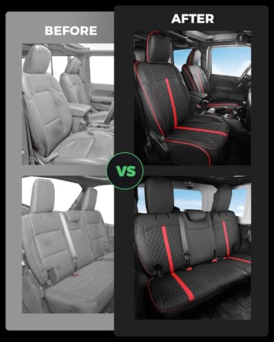 for Jeep Wrangler Leather Custom Car Seat Covers Full Set 4 Door