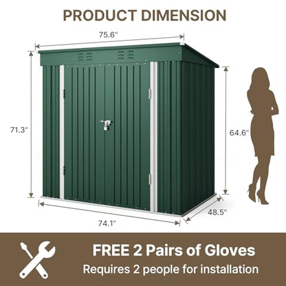 6' x 4' Outdoor Storage Shed