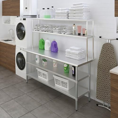 Stainless Steel Work Table with 2 Shelves