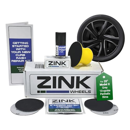 Premium Tesla Wheel Curb Rash Repair Kit for 20" Model X grey Perihelix wheels