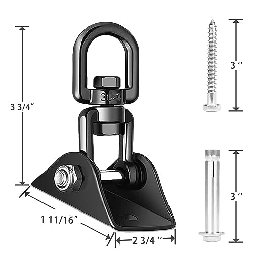 Heavy Duty Swing Hangers for Wooden Sets 2000 LB Capacity Hammock Hanger 360 Swivel Stainless Steel Swing Hardware Accessories 2 Packs for Porch Playground Yoga Heavy Bag (2 Count)