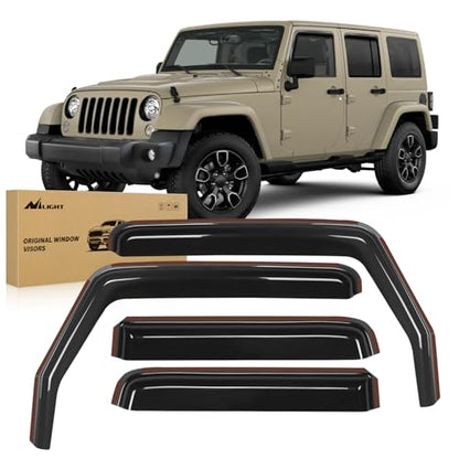 in Channel Rain Guards for Jeep Wrangler JK 2007