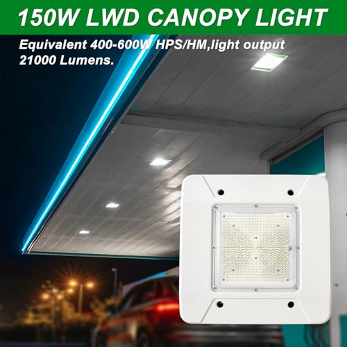 LED Gas Station Canopy Light 150W Garage Carport Ceiling Light Fixture