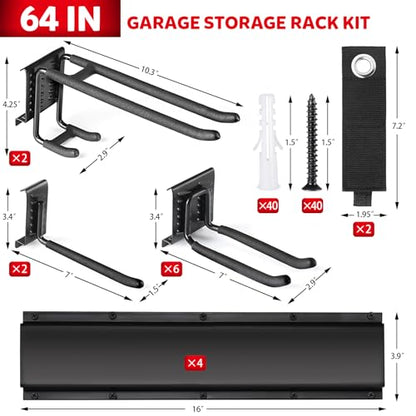 64 Inches Garage Tool Organizer Wall Mount