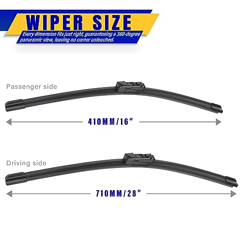 2 Wipers Fits Toyota Prius Prime 2017