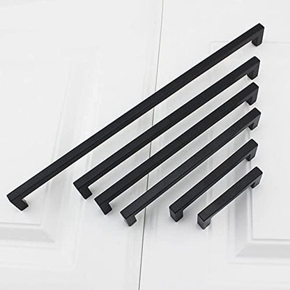 200 Pack 3 Inch Black Kitchen Cabinet Handles Square Drawer Pull