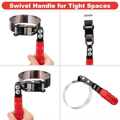 Small Oil Filter Wrench Adjustable Swivel Oil Filter Removal Tool