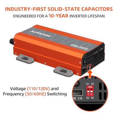 1080W Pure Sine Wave Power Inverter 12V to 110