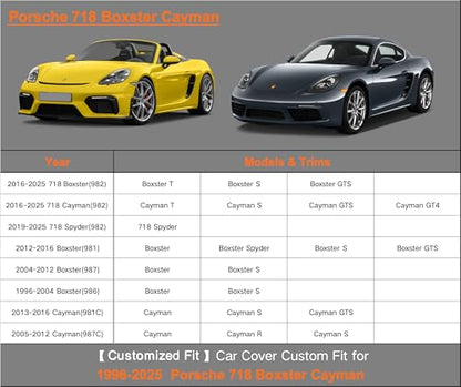 Waterproof Heavy Duty Car Cover Custom Fit Porsche 718