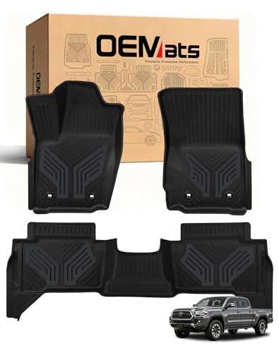 Premium Color TPE Floor Mats for Toyota Tacoma 2024 2025 2026 Double Cab Auto Tran