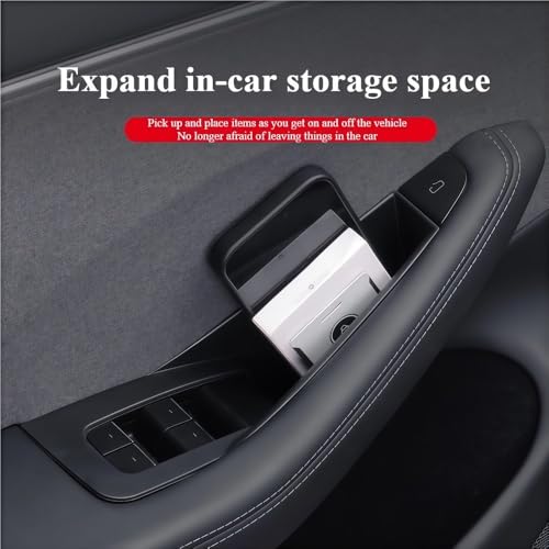 GGCLIMAX 4Pcs Car Organizer Door Handle Storage Box Side Door Box Compatible with Tesla Model Y