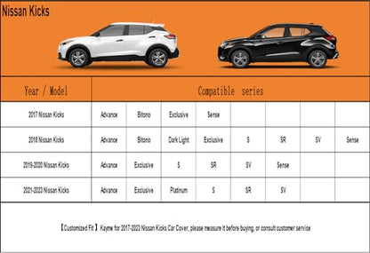 7 Layers Waterproof SUV Car Cover for Nissan Kicks 2017