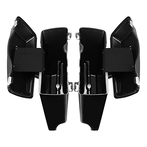 Motorcycle Stretched Saddlebags Vivid Black 5" Extended Hard Saddle Bags W