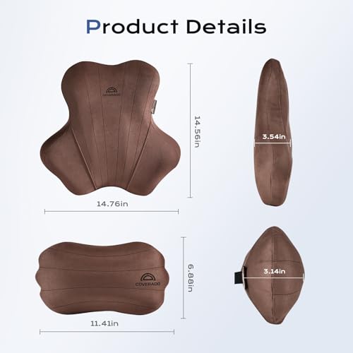 Car Lumbar Support Pillow and Car Neck Pillow Kit