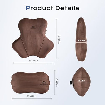Car Lumbar Support Pillow and Car Neck Pillow Kit