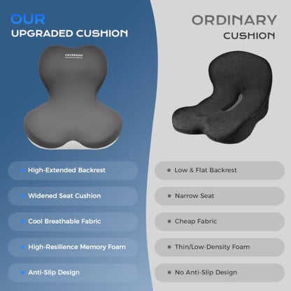 Car Seat Cushion and Lumbar Support Pillow One Piece