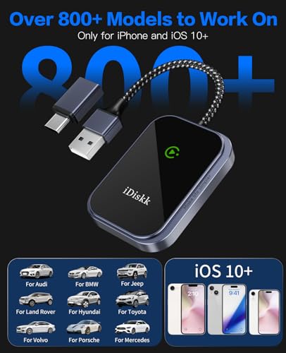 Wireless CarPlay Adapter for iPhone No Latency with USB C Adapter