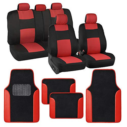 PolyPro Red Car Seat Covers Full Set with 4