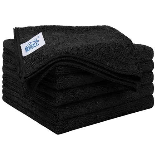 Black Microfiber Cleaning Cloth 6 Pack (6 Count)