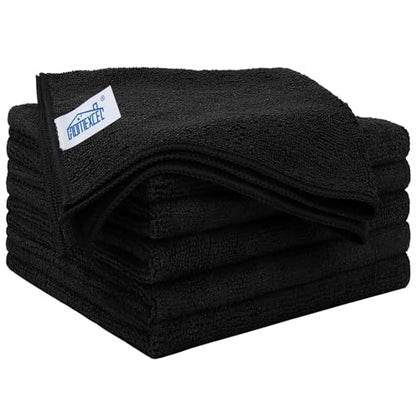 Black Microfiber Cleaning Cloth 6 Pack (6 Count)