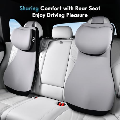 Memory Foam Lumbar Support and Headrest Pillow for Car Ergonomic Integrated Widened Design Head Neck Lumbar Support Breathable Washable Cushion for Car Truck Seat Long Driving Back Pain Relief