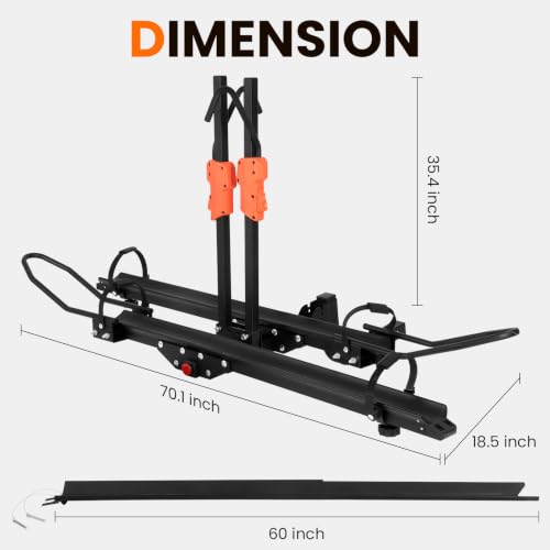 Platform 2 EBike Rack for Car Hitch Bike Rack for SUV RV Trucks Carrier Bicycle Car Racks 2 (2 Count)