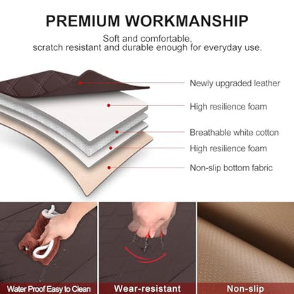 2 Pack Leather Front Car Seat Bottom Covers Coffee (2 Count)