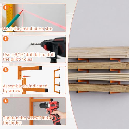 4 Pack Lumber Storage Rack (4 Count)