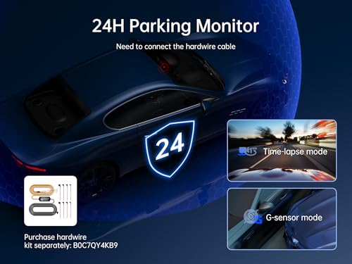 4K 3 Channel Dash Cam Front and Rear Inside