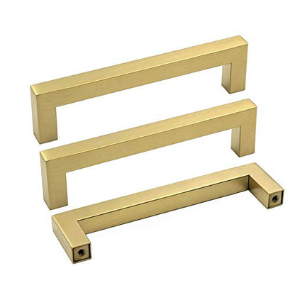 20 Pack 5 Inch Gold Cabinet Handles Brushed Brass Drawer Pulls