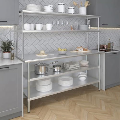 Stainless Steel Work Table with 2 Shelves
