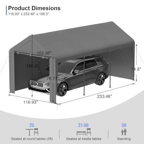 Carport 10x20 Heavy Duty Portable Garage w