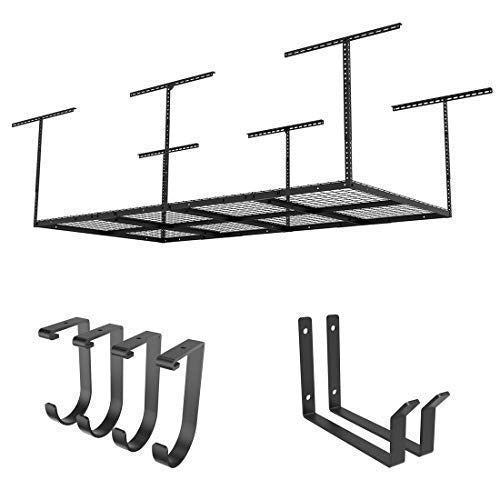 4x8 Overhead Garage Storage Rack with Hooks (2 Count)
