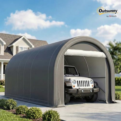 10' x 16' Carport Heavy Duty Portable Garage Storage Tent Gray