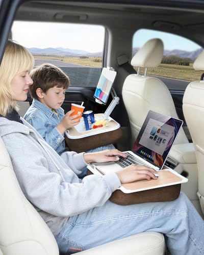 2-in-1 Laptop & Tablet Lap Desk with Cushion for Car Bed Sofa