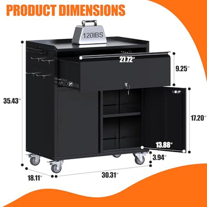 Metal Garage Storage Cabinet with Wheels